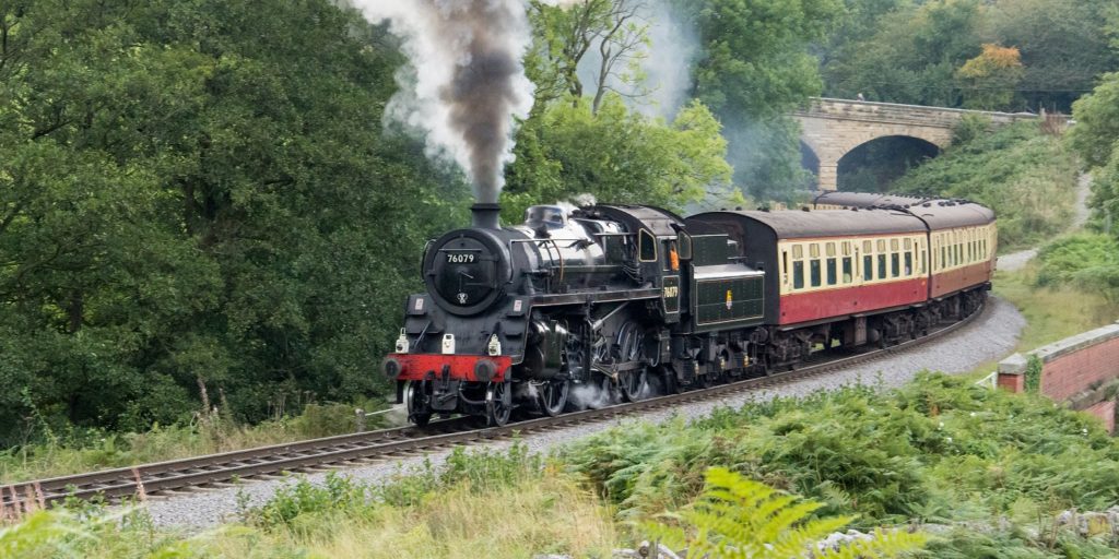 A steam train over the North Yorkshire moors