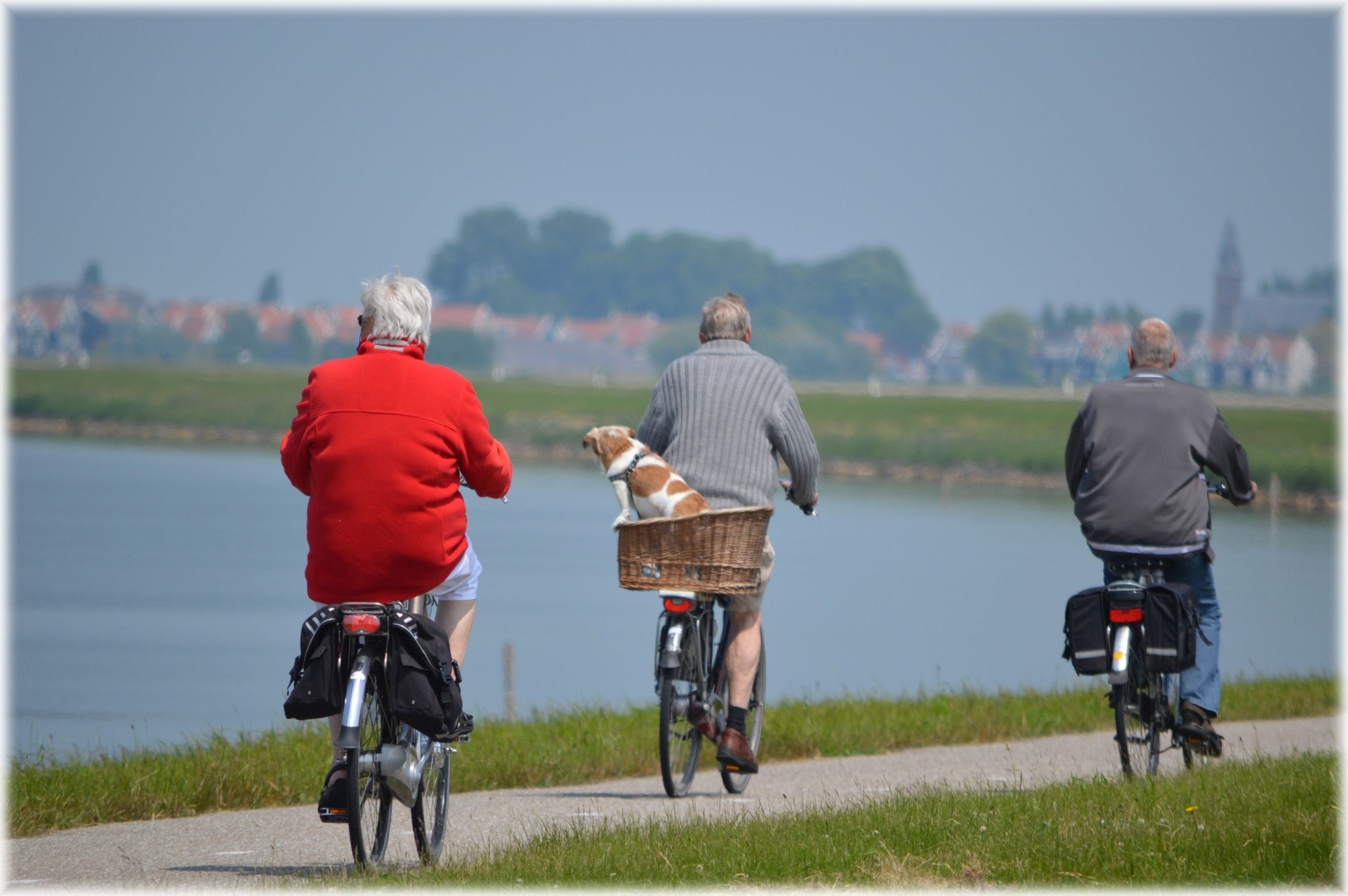 Older people cycling