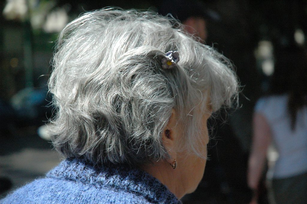 woman grey hair