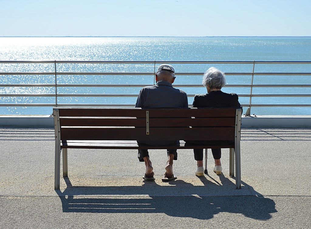 old couple at the beach