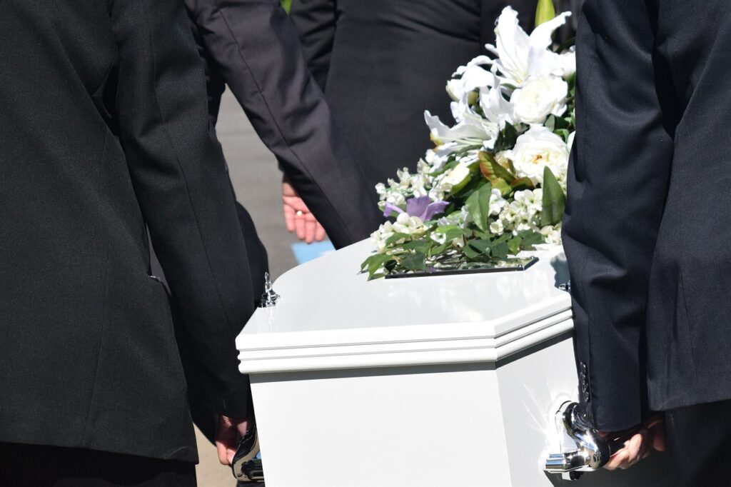 Coffin at a funeral
