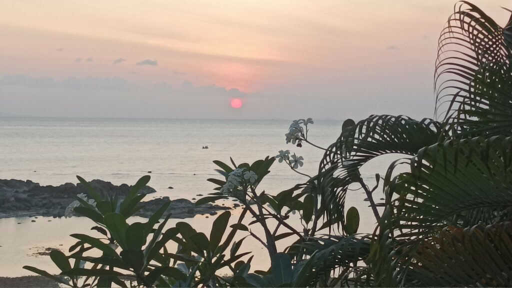 Sunset at the paradise island of Koh Phangan